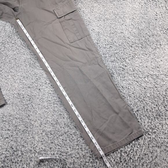 RSQ Pants Men 29x32 Gray Khaki Canvas Utility Cargo Workwear Chore Straight Leg - Picture 8 of 10